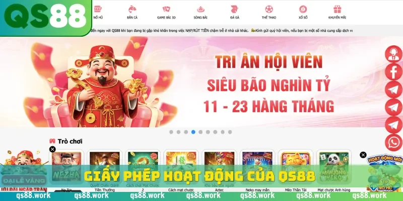 Giấy phép hoạt động của QS88